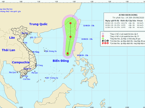 Biển Đông xuất hiện áp thấp nhiệt đới, gió giật cấp 8